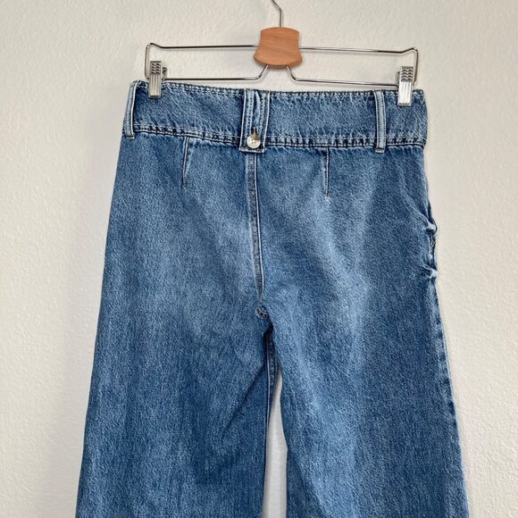 Rewash Wide Leg Low Rise Baggy Denim Jeans Medium Wash Size 5 Distressed - Picture 4 of 10
